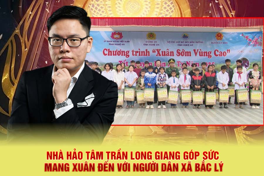 Nhà hảo tâm Trần Long Giang góp sức mang xuân đến với người dân xã Bắc Lý