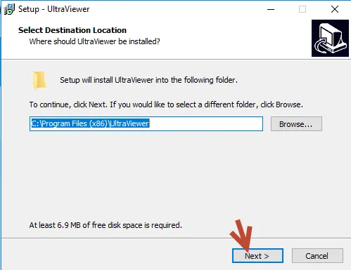 Giao diện lựa chọn thư mục cài đặt UltraViewer