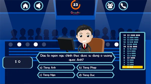 Hình ảnh trong game Ai là triệu phú