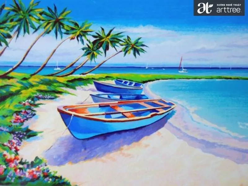Tranh phong cảnh biển đơn giản