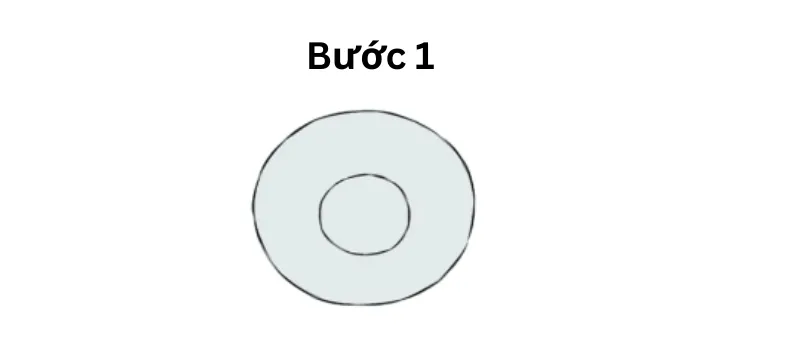Hướng dẫn bé vẽ hoa hướng dương bước 1.