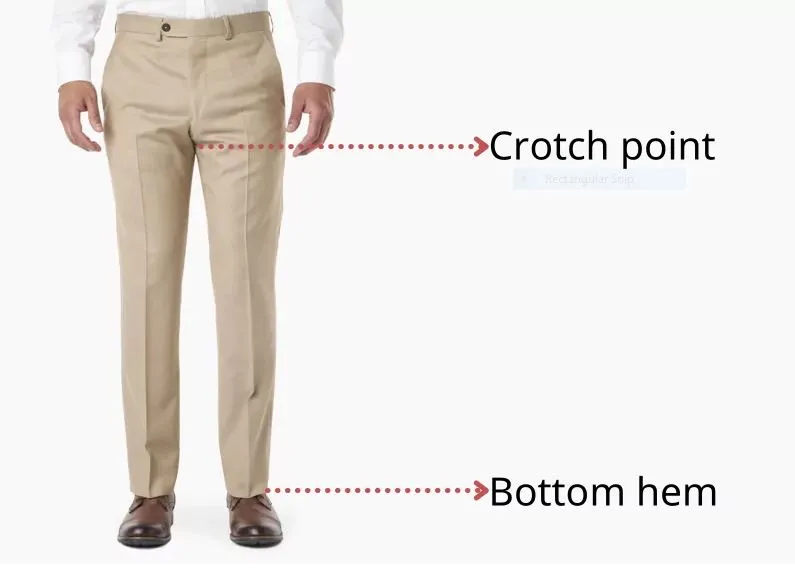 Hình ảnh mô tả Crotch Point và Bottom Hem trong quần
