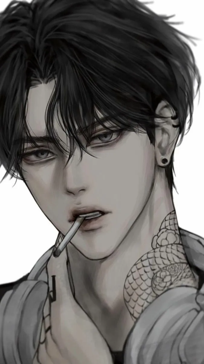Hình nền Anime nam biểu cảm lạnh lùng, chất ngầu