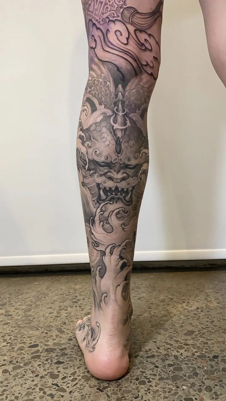 Hình xăm kín chân phong cách Yakuza