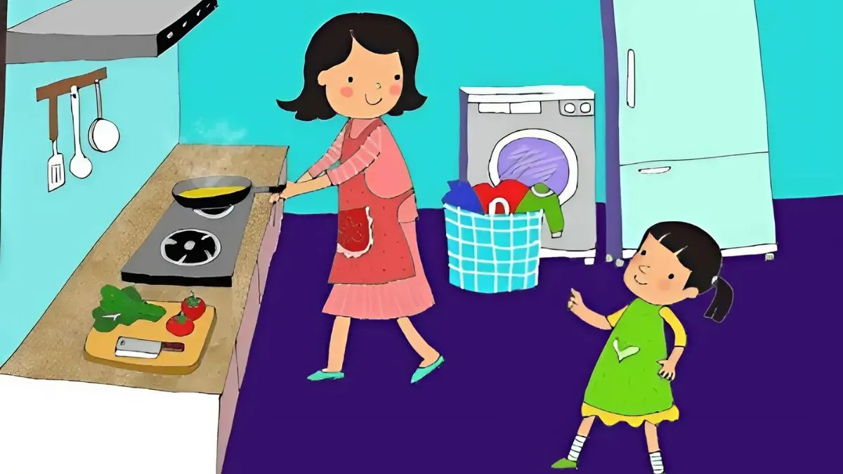 Mẹ và bé cùng nhau nấu ăn