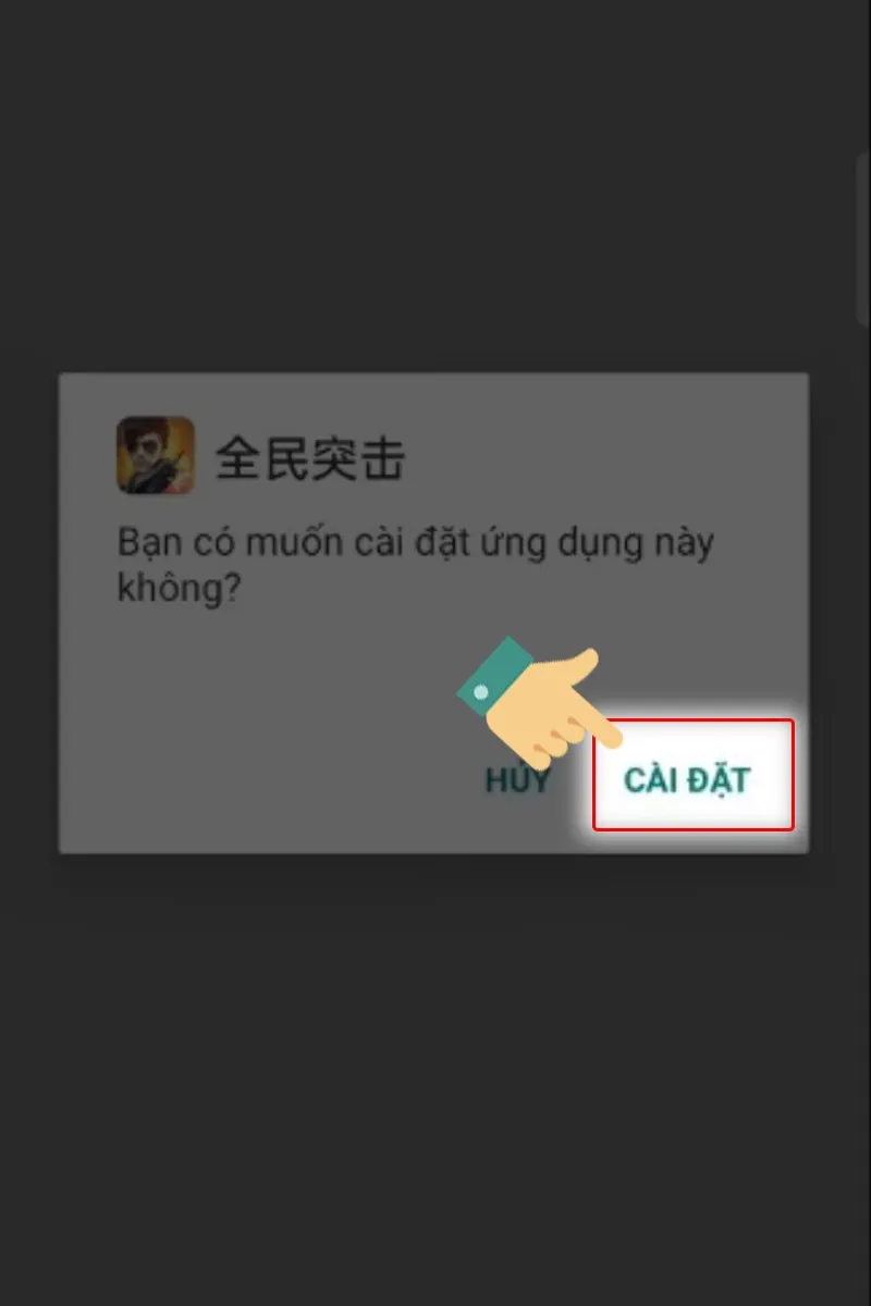 Nhấn Cài đặt