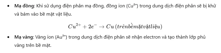 Quá trình mạ điện sử dụng tính oxi hóa