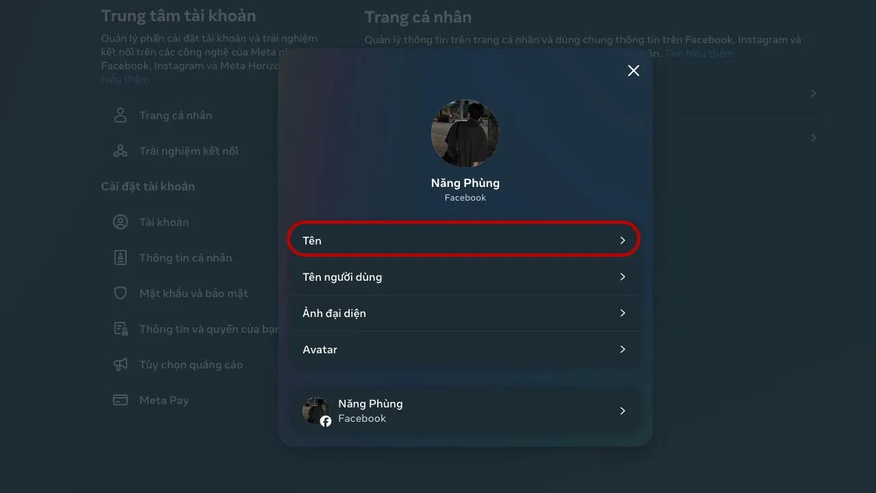 Chọn tên để thay đổi