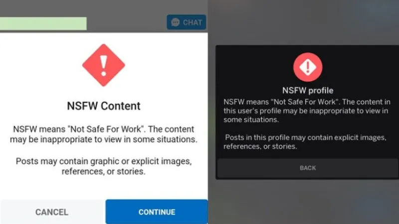 Nhãn NSFW trên mạng xã hội