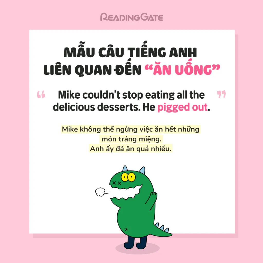 Cụm từ thể hiện ăn uống thả ga