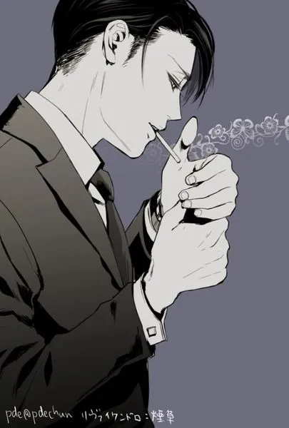 Hình ảnh anime buồn sâu sắc ngồi trong khói thuốc