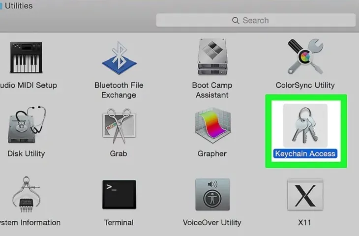 Bấm đúp vào Keychain Access.