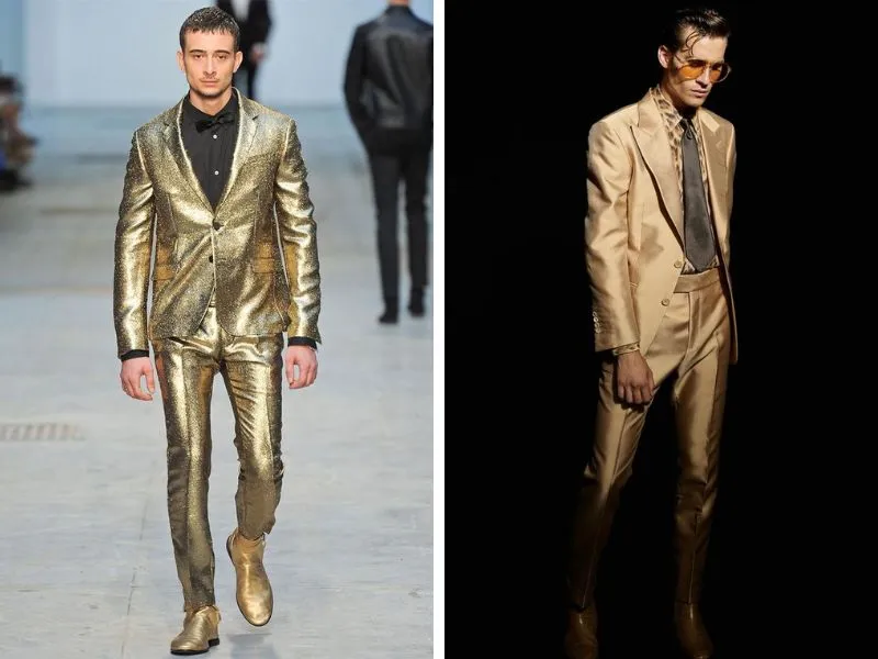 Bộ suit màu vàng Gold nổi bật