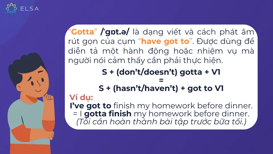 Gotta là viết tắt của cụm "have got to"