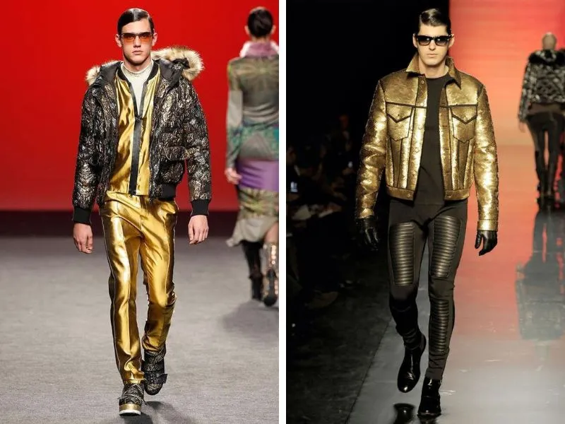 Phối đồ với áo khoác màu vàng Gold