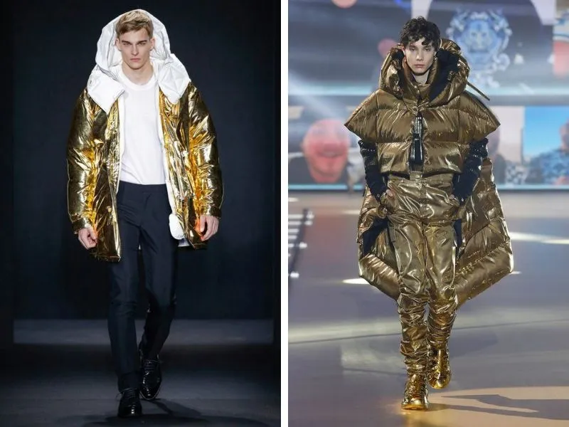 Phối đồ với áo phao màu vàng Gold