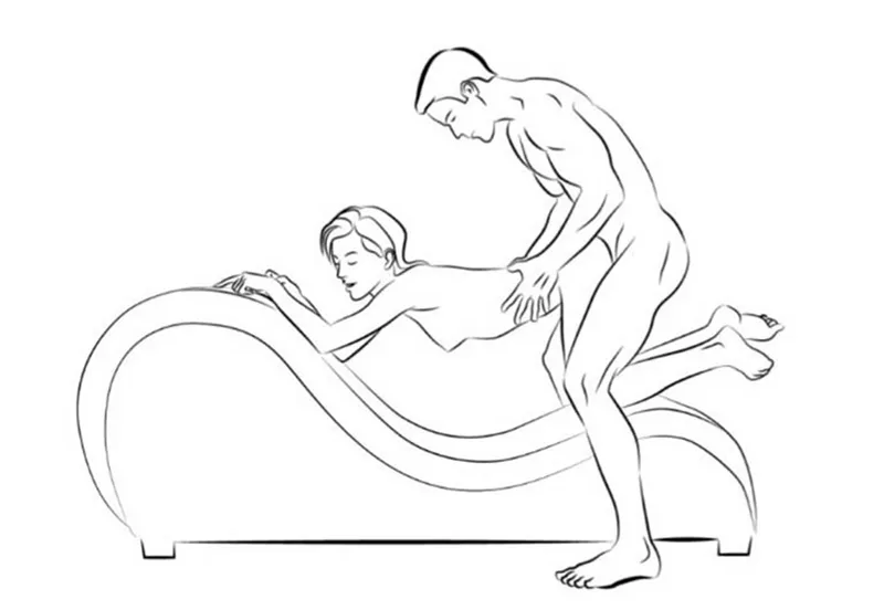 Tư thế doggy trên ghế tantra