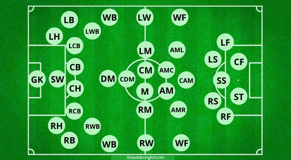 Các vị trí trong bóng đá chuyên nghiệp 11 người