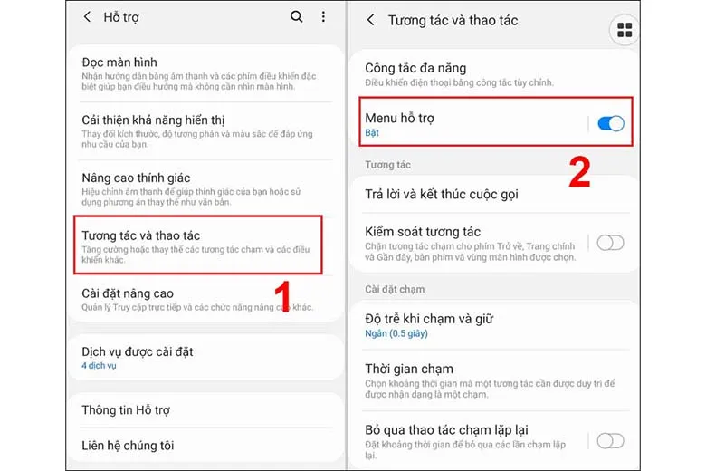 Cách chụp màn hình Samsung A31 bằng cách sử dụng nút Home ảo: cách cài đặt