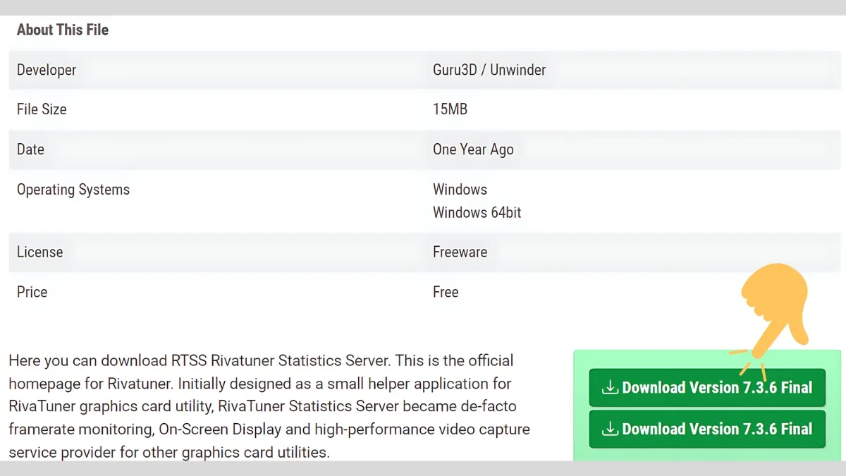 Chọn thư mục cài đặt RivaTuner Statistics Server và nhấn Install