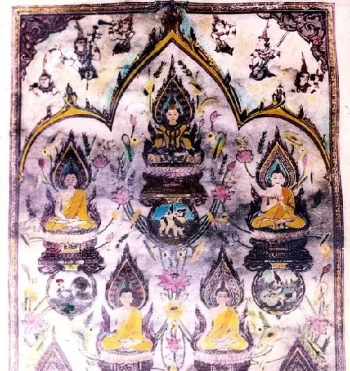 Hình ảnh 5 vị Phật được thờ trong môn phái.