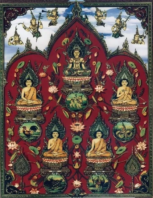 Hình ảnh 5 vị Phật trong môn phái bùa 5 ông.