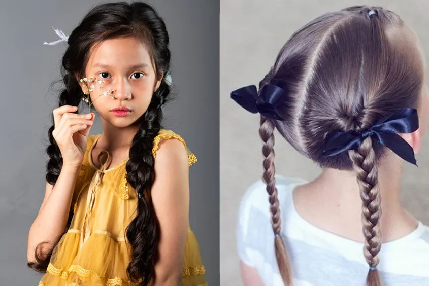 Kiểu tóc thắt bím cho bé gái 7 tuổi