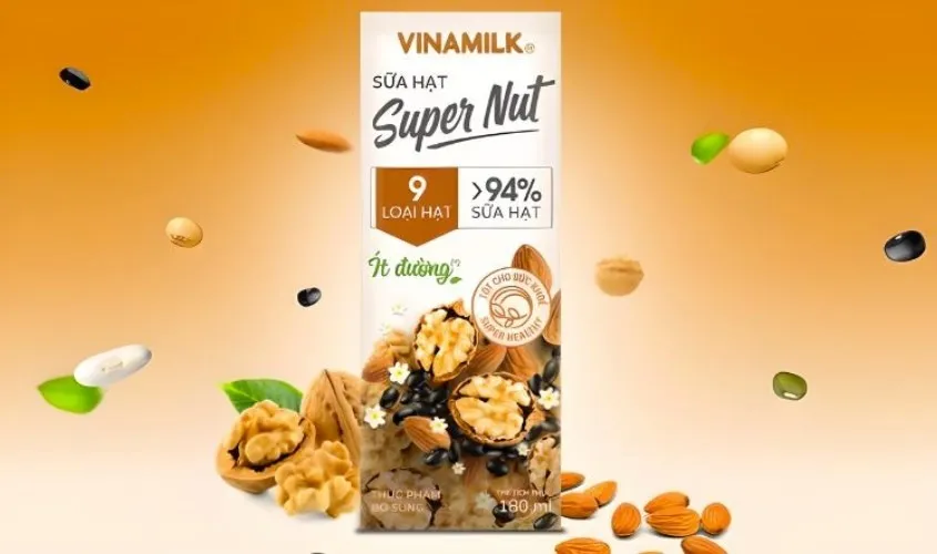 Lốc 4 hộp sữa hạt Vinamilk Super Nut 180 ml