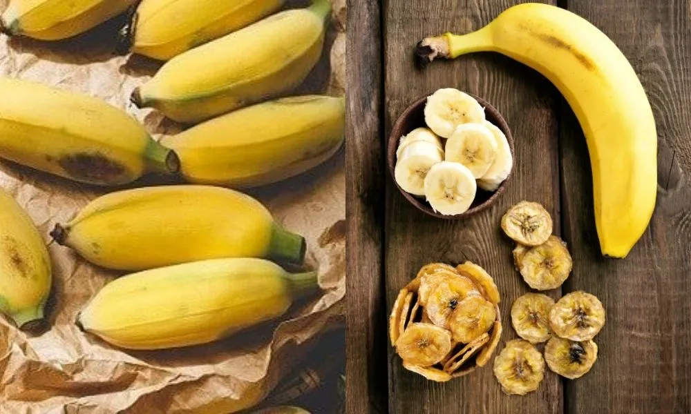 So sánh hình dáng chuối tây và chuối tiêu