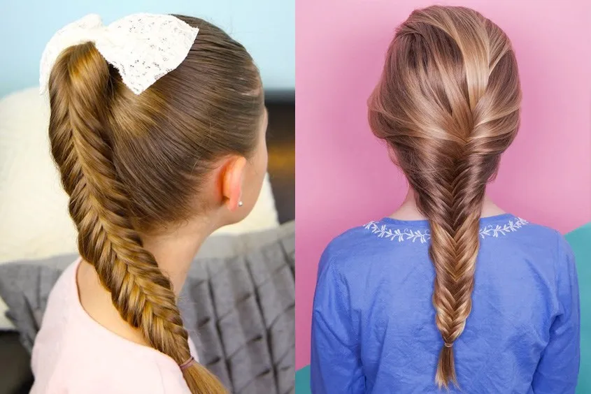 Tóc tết xương cá độc đáo cho bé gái