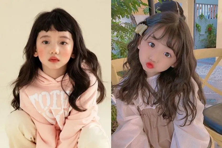 Tóc xoăn đơn giản tự nhiên cho bé gái